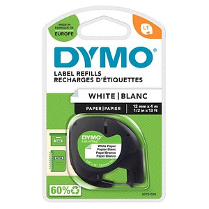 DYMO LetraTag Papieretiketten  12 mm x 4 m Rolle  Schwarzer Druck auf Wei  Selbstklebend - Image 12