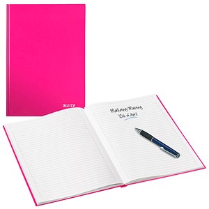 LEITZ Notizbuch WOW DIN A5 liniert, pink-metallic Hardcover 160 Seiten