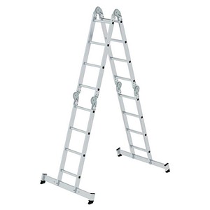 MUNK Multifunktionsleiter 11111 nivello, 4x 4 Stufen, silber, Aluminium 4031405111110 MUNK