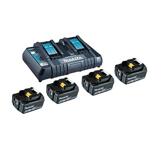 makita Werkzeugakkus mit Schnellladegerät Power Source Kit Lithium-Ionen 4x 5,0 Ah