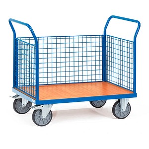 4017976015330 - Multivario Dreiwandwagen in Buchendekor mit Drahtgitter 1200x800mm Ladefläche - Fetra