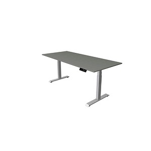 Kerkmann Move 1 stable elektrisch höhenverstellbarer Schreibtisch grafit rechteckig, T-Fuß-Gestell silber 180,0 x 80,0 cm