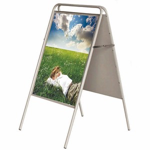 Kundenstopper Expo Sign silber DIN A1 2 Fächer