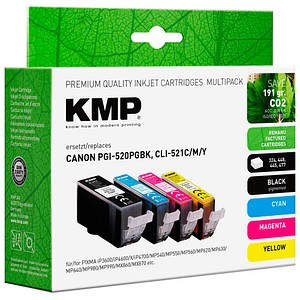 4011324000887 -  schwarz cyan magenta gelb Druckerpatronen kompatibel zu Canon PGI-520 BK CLI-521 CMY 4er-Set 4011324000887 4 Stück