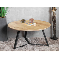 Haku-Möbel Couchtisch 37458, Bergen, eiche, aus Holz, 80 x 42cm (ØxH), rund  – Böttcher AG