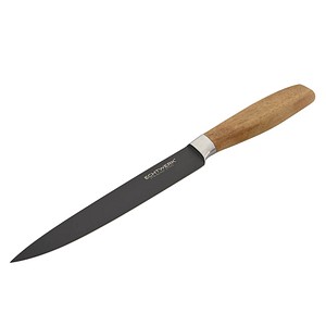 4260238064250 - Fleischmesser Classic Kochmesser Gr Gesamtlänge 34 cm Klingenlänge 20 cm schwarz Fleischmesser aus hochwertigem Stahl Akazienholzgriff Black-Edition 20 cm