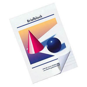 Briefblöcke Kugel und Kegel DIN A5 liniert, 10 Blöcke