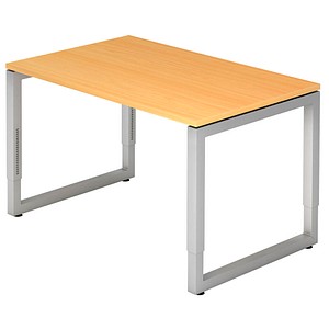 RS12 höhenverstellbarer Schreibtisch buche rechteckig