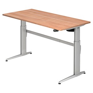 höhenverstellbarer Schreibtisch Sira nussbaum rechteckig