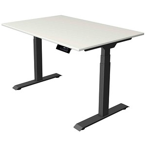 Kerkmann Move 1 stable elektrisch höhenverstellbarer Schreibtisch weiß rechteckig, T-Fuß-Gestell grau 120,0 x 80,0 cm