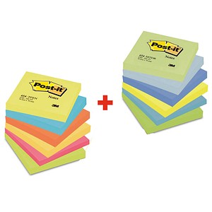 AKTION: Post-it® Haftnotizen 654ENDRP farbsortiert 12 Blöcke
