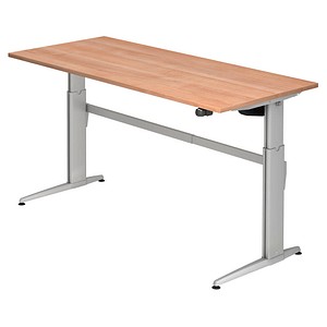 höhenverstellbarer Schreibtisch Sira nussbaum rechteckig