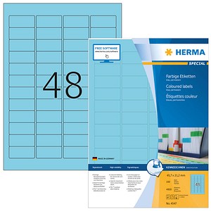 4.800 HERMA Etiketten 4547 blau 45,7 x 21,2 mm