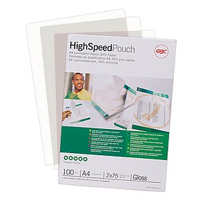 GBC High Speed Laminierfolien glänzend für A4 75 micron, 100 St.
