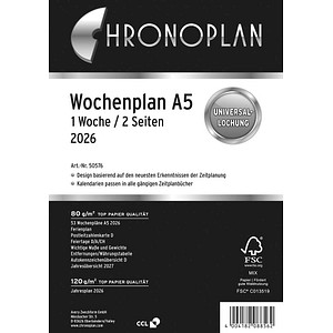 Chronoplan Wochenplan A5 1 Woche/2 Seiten horizontal 2026