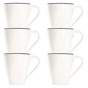 8684531655810 - 6 Kaffeebecher Modest Black Piazza weiß 03 l 8684531655810 6 Stück
