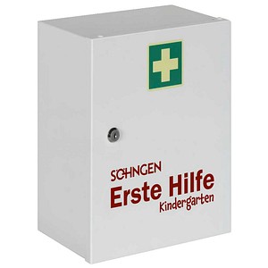 SÖHNGEN Medizinschrank Kindergarten Erste-Hilfe-Schrank Stahlblech weiß 30,2 cm