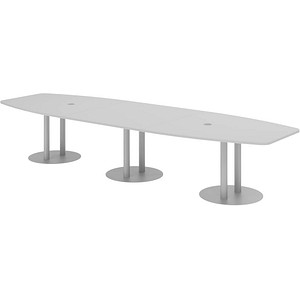 4032062315569 - HAMMERBACHER Konferenztisch KT40S lichtgrau Tonnenform Rundrohr silber 4000 x 850 - 1300 x 740 cm 4032062315569 - HAMMERBACHER Konferenztisch KT40S lichtgrau Tonnenform Rundrohr silber 4000 x 850 - 1300 x 740 cm