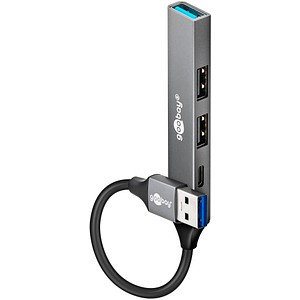 4040849744587 - GOOBAY 74458 - USB 30 4 Port USB-A Hub 3x USB-A 1x USB-C