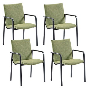 BEST Gartenstühle mit Armlehnen Positano grün, 4 St.