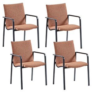 BEST Gartenstühle mit Armlehnen Positano terracotta, 4 St.