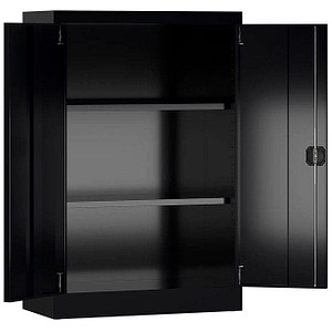 4061815549128 - Stahlschrank ClassiX X-530299 tiefschwarz 800 x 380 x 1200 cm aufgebaut  4061815549128 LÜLLMANN