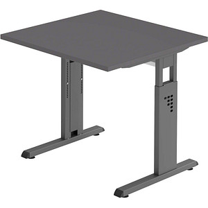 4032062323182 - OS 08 Gradeo höhenverstellbarer Schreibtisch grafit quadratisch C-Fuß-Gestell grau 800 x 800 cm 4032062323182 - OS 08 Gradeo höhenverstellbarer Schreibtisch grafit quadratisch C-Fuß-Gestell grau 800 x 800 cm