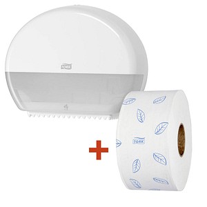 TORK Toilettenpapierspender-Set Elevation T2 Mini 955000 weiß Kunststoff