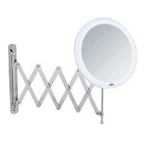 4008838273401 - Led Teleskop-Wandspiegel Barona Kosmetikspiegel Leuchtspiegel Silber glänzend Stahl chrom Kunststoff (abs) - silber glänzend - Wenko