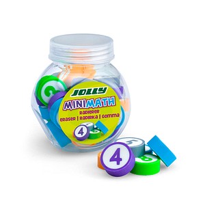JOLLY Radiergummi MiniMath farbsortiert, 24 St.