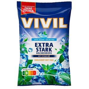 VIVIL® Bonbons Extra Stark ohne Zucker Minze Eukalyptus 33 Stück
