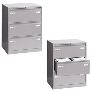 Bisley LIGHT Hängeregistraturschrank 80,0 x 62,2 x 101,6 cm 3 Schubfächer lichtgrau 5020073786217 Bisley