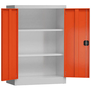 4061815541177 - Stahlschrank ClassiX X-530324 feuerrot lichtgrau 920 x 420 x 1200 cm aufgebaut  4061815541177 LÜLLMANN