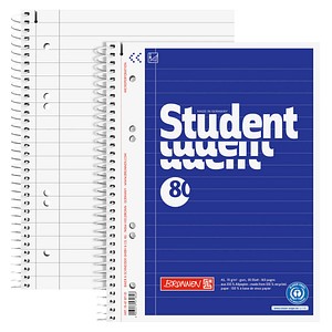 Brunnen Collegeblock 10-6787101 Student Recycling, Lineatur 27 / liniert mit Rand innen/außen, A5, 70g, blau, 80 Blatt 4003273571846 Bru