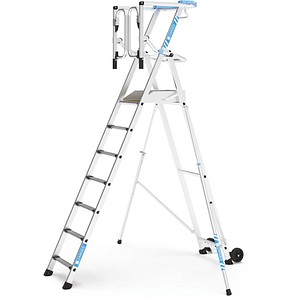 4003866414444 - Podestleiter ZAP Safemaster Max S silber 7 Stufen