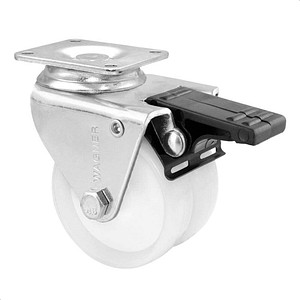 4001073007244 - Apparate-Doppel-Lenkrollen ECO Rad-Ø 75 mm VE 4 Stk Lenkrolle mit Feststeller Wagner