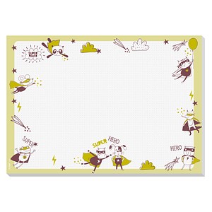 4004360766923 - SIGEL Schreibtischunterlage Little Heroes hellgrün Papier 420 x 297 cm 300 Blatt