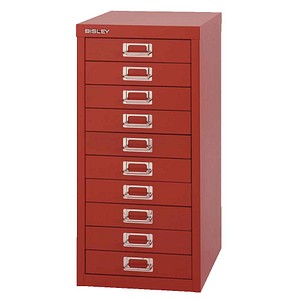 BISLEY MultiDrawer™ L2910 Schubladenschrank kardinalrot 10 Schubladen 27,8 x 38,0 x 59,0 cm, 1 St.