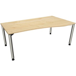 4260267321270 - fm fastline höhenverstellbarer Schreibtisch königsahorn Bogenform 4-Fuß-Gestell silber 1800 x 800 1000 cm 4260267321270 - fm fastline höhenverstellbarer Schreibtisch königsahorn Bogenform 4-Fuß-Gestell silber 1800 x 800 1000 cm