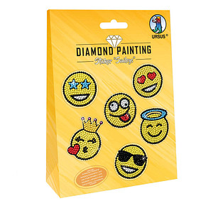 URSUS® Diamond Painting Sticker-Set Smileys mehrfarbig