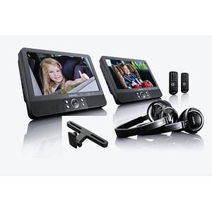 8711902033479 - LENCO Portabler DVD-Player DVP-939 - port 9 Set mit Doppellaufwerk  Kopfhörer Abspielgeräte Haltergungen & Kopfhörer im Lieferumfang schwarz DVD Player