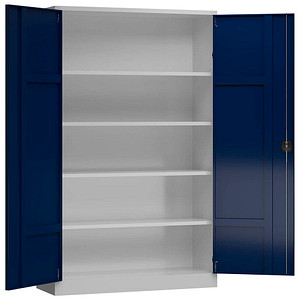 4061815548930 - Stahlschrank ClassiXL X-530371 enzianblau lichtgrau 1200 x 420 x 1945 cm aufgebaut 4061815548930 LÜLLMANN
