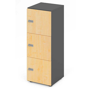 4032062314210 - HAMMERBACHER Schließfachschrank grafit ahorn V234L3 G 3 ZS 3 Schließfächer 400 x 420 x 1100 cm