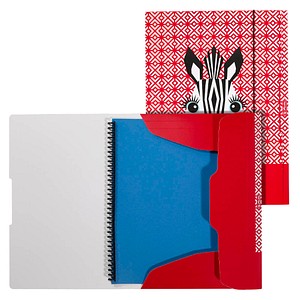 5 Stück Herlitz Gummizugmappe 50040353, A4 Zebra Karton 350g, mit 3 Einschlagklappen 4008110299037 Herlitz