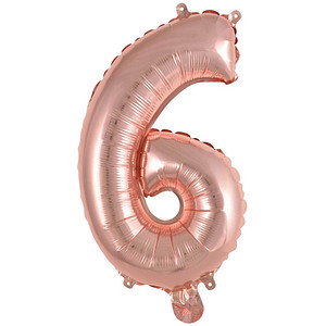 0194099036054 -  Folienballon Mini Zahl 6 rose 0194099036054 HEAD 9909694