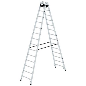 MUNK Stehleiter 33028 nivello, 2x 14 Stufen, silber, Aluminium 4031405330283 MUNK