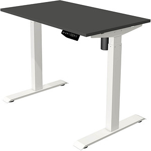 Kerkmann Move 1 elektrisch höhenverstellbarer Schreibtisch anthrazit rechteckig, T-Fuß-Gestell weiß 100,0 x 60,0 cm