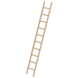MUNK Anlegeleiter 33110 oTraverse, 1x 10 Stufen, braun, Holz 4031405331105 MUNK