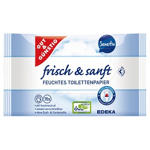 4311501679944 - Toilettenpapier feucht frisch & sanft ohne 4192668000 1-lagig weiß 70 Blatt Packung 4311501679944 Gut & Günstig 140 Tuch 4311501679944 - Toilettenpapier feucht frisch & sanft ohne 4192668000 1-lagig weiß 70 Blatt Packung 4311501679944 Gut & Günstig 140 Tuch