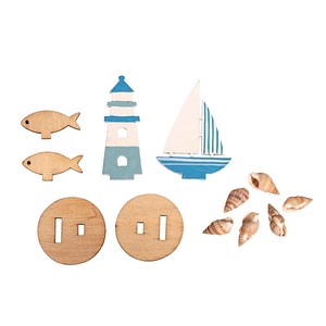 4006166781858 - Bastelholz blau weiß natur Set Steckteile Maritim Ø 33 cm 2 Set 4006166781858 - Bastelholz blau weiß natur Set Steckteile Maritim Ø 33 cm 2 Set